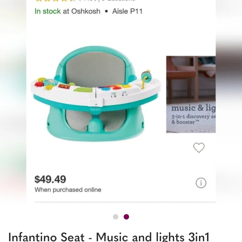 Infantino 3-in-1 Music and Lights Seat